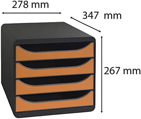 Exacompta Big-Box Iderama, 4 Drawers - Mouse Grey/Mandarin