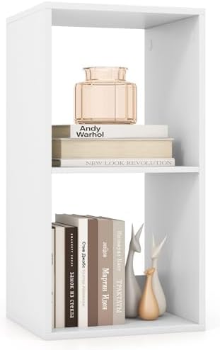 Tangkula 2-Cube Bookcase, 3-Tier Bookshelf with Open Compartments, Freestanding Cube Storage Organizer with Anti-Topplin