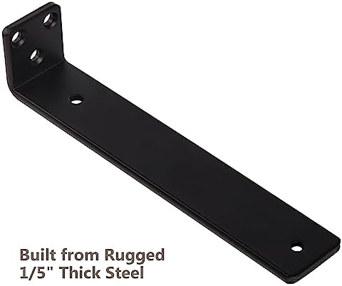 NEODROP 12 Inch Floating Shelf Brackets, Heavy Duty Hidden Bracket for Wall, Mantel, Bookshelves, Black Powder Coated St