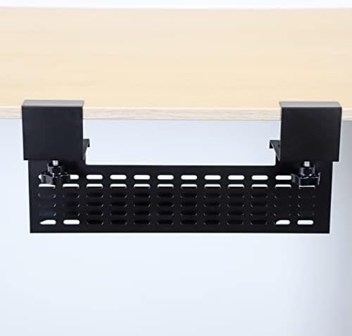 AEONS Under Desk Cable Management Tray Wire Cord Organizer Removable C Clamp Mount No Drill Computer Cord Raceway and Mo