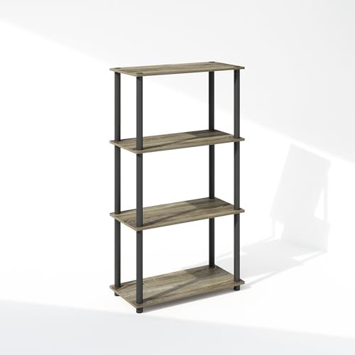 Furinno Turn-N-Tube Book Shelf, 4-Tier Bookshelf, Bookcase with Multipurpose Compact Display Rack, 11.6 x 23.6 x 43.2, f