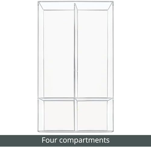 mDesign Plastic Divided Makeup Organizer Holder Tray for Bathroom Drawer, Vanity, Countertop Storage - Cosmetic Organiza