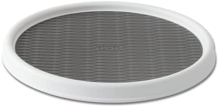 Copco Basics Lazy Susan Turntable and 2-Tier Turntable Bundle, 12-Inch, White/Gray
