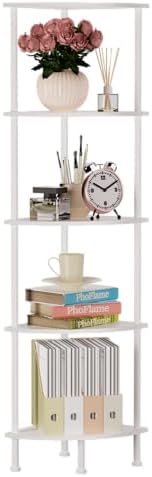 5-Tier Corner Shelf Stand, 52" Industrial Corner Display Rack for Living Room, Bookshelf, Tall Display Shelf, Plant Stan