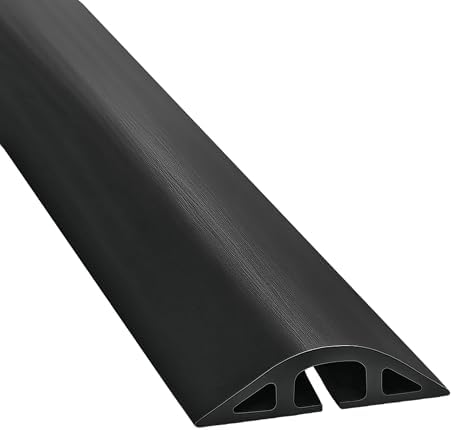 Electriduct D-2 Rubber Duct Cord Cover - 30 Inch (2.5 Feet) Black Floor Cable Protector