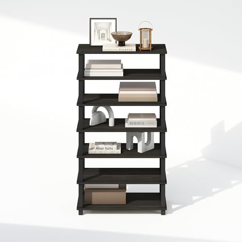 Furinno Turn-N-Tube Storage Shelves Set of 2, 4-Tier Stackable Standing Shelf, Open Corner Shelf, for Organization and S