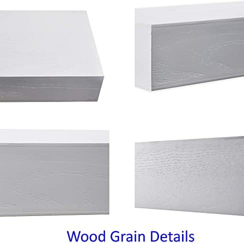 Rectangle Wooden Floating Shelves Wall Mounted, 16.5 inch Ledge to Storage Organize and Trophy Display Home Decor for Be