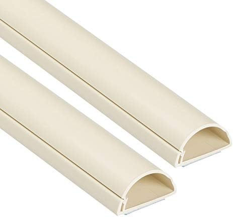 D-Line Half Round Cord Hider, Patented Cable Cover, Hide TV Wall Mount Wires, Raceway for Cords, Decorative Wire Covers,
