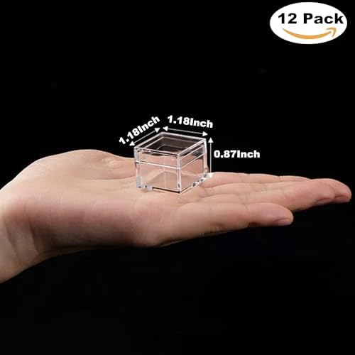 KissYou 12-Pack Mini Acrylic Square Cube Candy Box, 1.18x1.18x0.86 Inch
