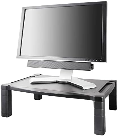 Kantek Extra Wide Single Level Height-Adjustable Monitor/Laptop Stand, 20-Inch Wide x 13.25-Inch Deep x 3 to 6.5-Inch Hi