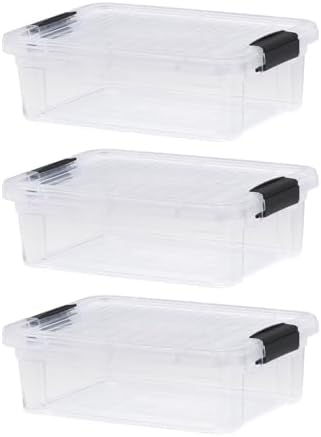 Superio 4.5 Quart Clear Plastic Storage Containers with Lids, Stackable Organizer Bins, BPA-Free Storage Boxes for Home,