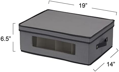 Household Essentials Mug and Tumbler Vision China Storage Box Chest, Gray