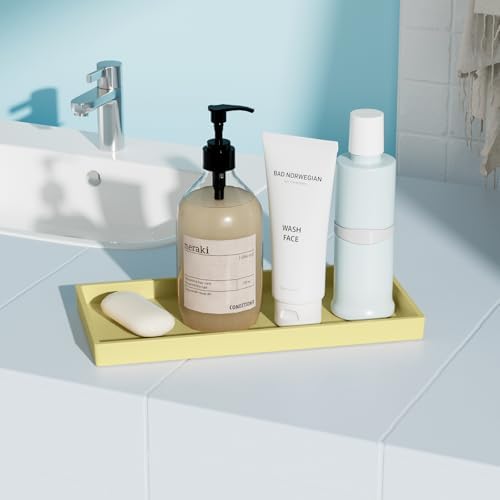 Vanity and Bathroom Tray, 9.8" ABS Countertop Organizer,Waterproof Vanity Tray for Toilet Tank,Perfume,Soap,Keys,Bathroo