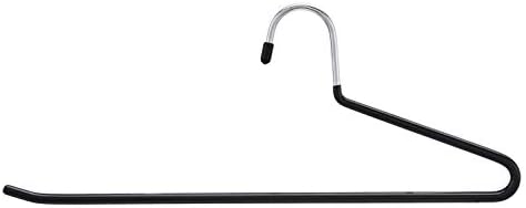 Amazon Basics Non-Slip Trouser/Slack Hangers, Pants Closet Organizer with Easy Slide Design, Metal with Rubber Coating, Black/Silver, 30-Pack
