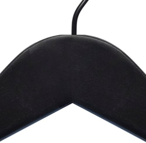 NAHANCO Wooden Shirt Hanger, 17" - Low Gloss Black with Black Hook (Pack of 100)