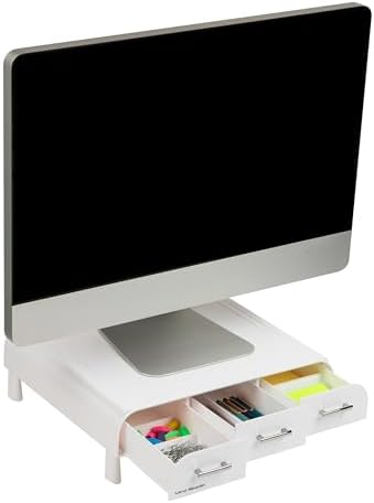 Mind Reader PC, Laptop, IMAC Monitor Stand and Desk Organizer, White