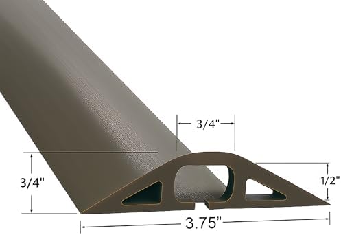 Electriduct D-2 Rubber Duct Cord Cover - Pack of 2X 5 Feet Pieces = 10 Feet Brown Floor Cable Protector