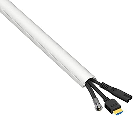 D-Line Cable Management Box (Small) & Medium Cable Raceway Length 1.18" (W) x 0.59" (H) x 39" Length - White