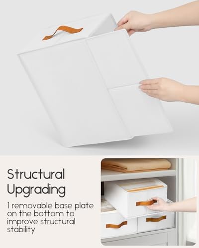 Homsorout Closet Organizers and Storage - Fabric Clothes Organizer with Handles, Foldable Jeans Organizer for Clothes, D
