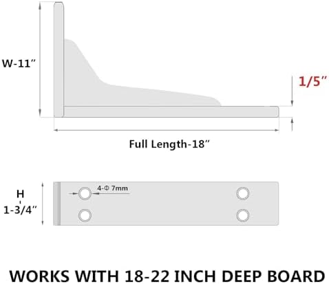 NEODROP 18 Inch Heavy Duty Shelf Brackets, Premium Metal Wall Bracket for Mantel, Countertop Support, Garage Storage She