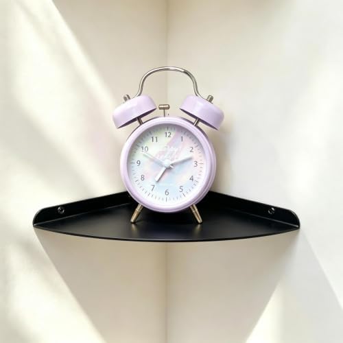 Small Floating Corner Shelves Metal Corner Wall Mounted Shelf Curved Corner Hanging Shelving for Bathroom, Kitchen, Livi