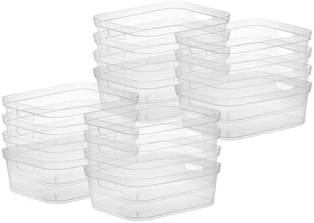Sterilite Medium Storage Bin, Clear Plastic Organizing Container, 16-Pack