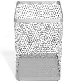 TRU RED Stackable Wire Mesh Jumbo Pencil Holder, Silver, 3-Pack