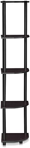 5-Tier Corner Bookshelf, Corner Shelf for Organization and Storage, Open Storage Shelves, Home Office, Living Room, Gara