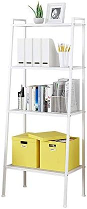 soges Industrial Ladder Shelf Bookcase 4-Tier Bookshelf Storage Rack Shelves Free Standing Metal Display Shelf Plant Flo