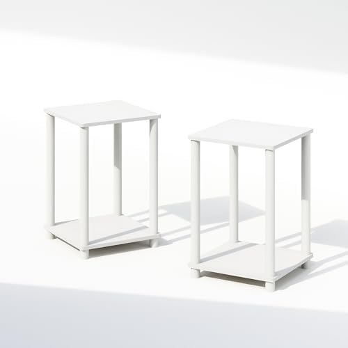 Furinno Turn-N-Tube Set of 2, Book Shelf, Stackable Bookshelf, Bookcase with Easy Assembly, 13.4 x 13.4 x 20, for Living