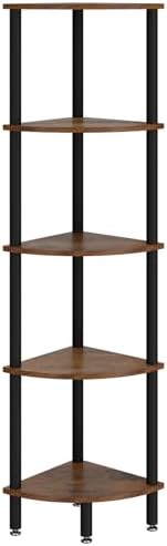 IBUYKE 5 Tier Corner Shelf Stand,Industrial Corner Display Rack WBC010H