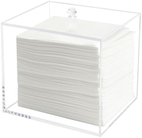 Weiai Disposable Face Towel Holder Container Acrylic Box for Clean Towels Clear