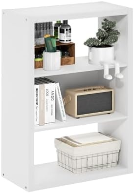 Furinno Viola Book Shelf, 3-Tier Bookshelf, Extra Thick Frame Bookcase with Open Shelf, Open Back Design, 11.3" x 23.2" 