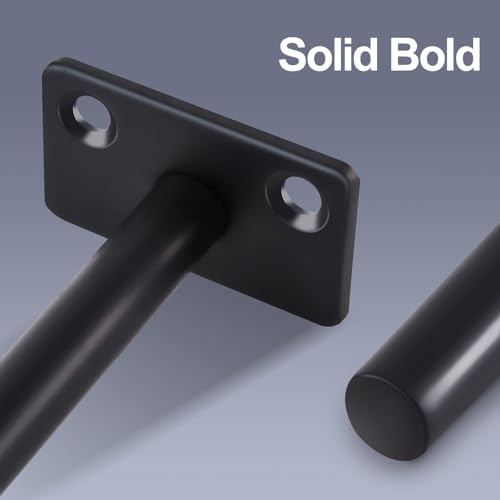 4 Pcs 6" Black Solid Steel Floating Shelf Bracket Blind Shelf Supports - Hidden Brackets for Floating Wood Shelves - Con