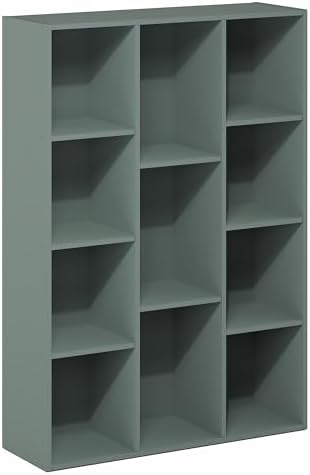 Furinno LUDER Book Shelf, 11-Cube Bookshelf, Reversible Bookcase, 9.4 x 29.1 x 41.7, Easy Assembly, for Living Room, Bed