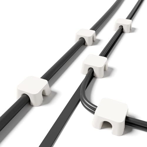 Magnetic Cable Organizer – Desktop Multipurpose Cord Keeper & Cable Management Clip for Home & Office (White Block 20Pcs