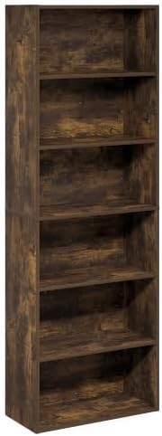 Furinno PASIR 6-Tier Book Shelf, Open Shelves Bookshelf, Amber Pine
