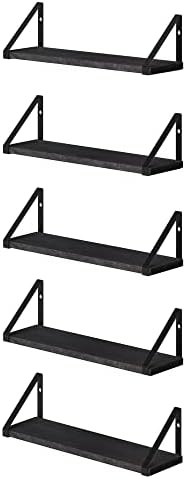 Wallniture Ponza 17'' x 4.5'' Floating Wall Shelf Bathroom, Small Wood Book Shelves for Wall Storage, Wall Mounted Shelf