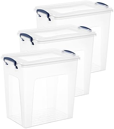 Superio 14.7 Quart Clear Plastic Storage Boxes with Lids, Stackable Organizer Containers, BPA-Free Storage Bins for Home