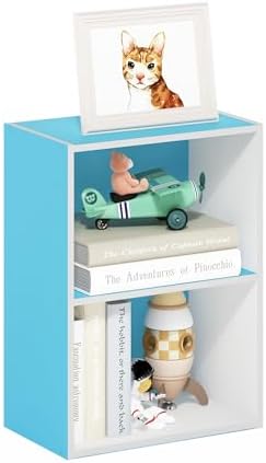 2-Tier Bookshelf, Cube Bookcase, Book Shelf, Cube Storage Organizer with Open Shelf, 9 x 16 x 21, for Home Office, Livin