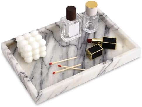 Marble Bathroom Vanity Tray, Lilac, 12"x 8" x1.2"
