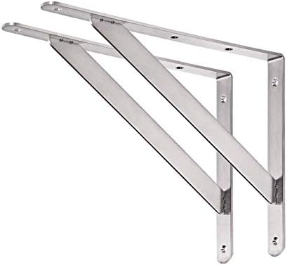 CLT Shelf Bracket 18” x 12" Max Load: 550 lb Heavy Duty Stainless Steel Solid Shelf Support Corner Brace Joint Right Ang