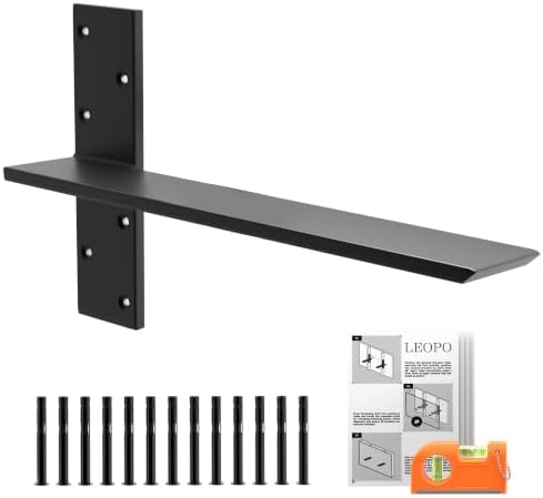 LEOPO 3/8" Thick Free Hanging T Shelf Bracket(2-Pack), 18" L x 2.5" W