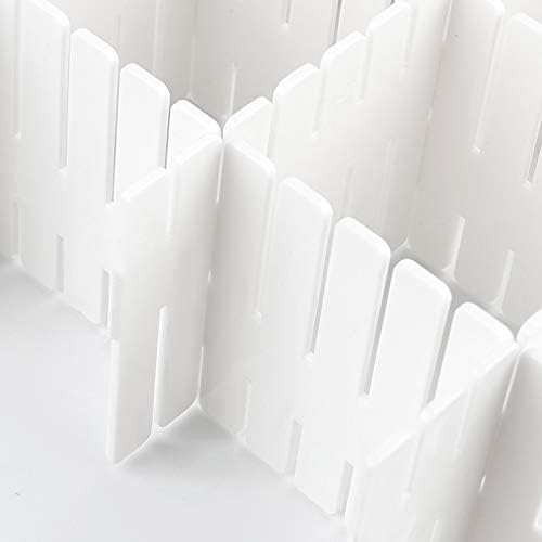 ZOENHOU 60 PCS 12.6 x 2.76 Inch White Drawer Dividers, Adjustable Premium Plastic Drawer Divider Organizers for Makeup D