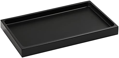 Luxspire Resin Bathroom Vanity Tray Countertop Organizer, M, Matte Black