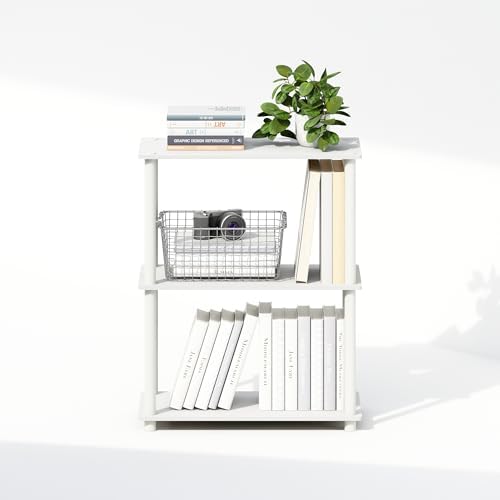Furinno Turn-N-Tube Book Shelf, 3-Tier Bookshelf, Bookcase with Multipurpose Compact Display Rack, 11.6 x 23.6 x 29.6, f