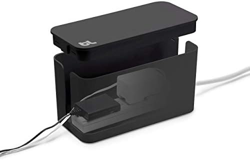 Bluelounge CableBox Mini Cable Management with Small Surge Protector, Black (CBM-BL)