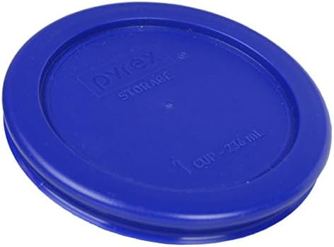 Pyrex 7202 1-Cup Glass Bowls With Cadet Blue Lids (4 Pack) - Made in USA