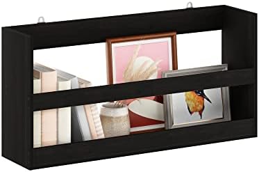 Furinno HERMITE Floating Nursery Book Shelves for Wall, Espresso