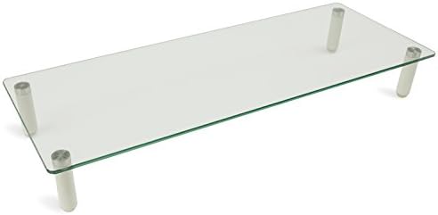 Mount-It! Glass Desktop Monitor Stand Riser, 22", 44 lbs